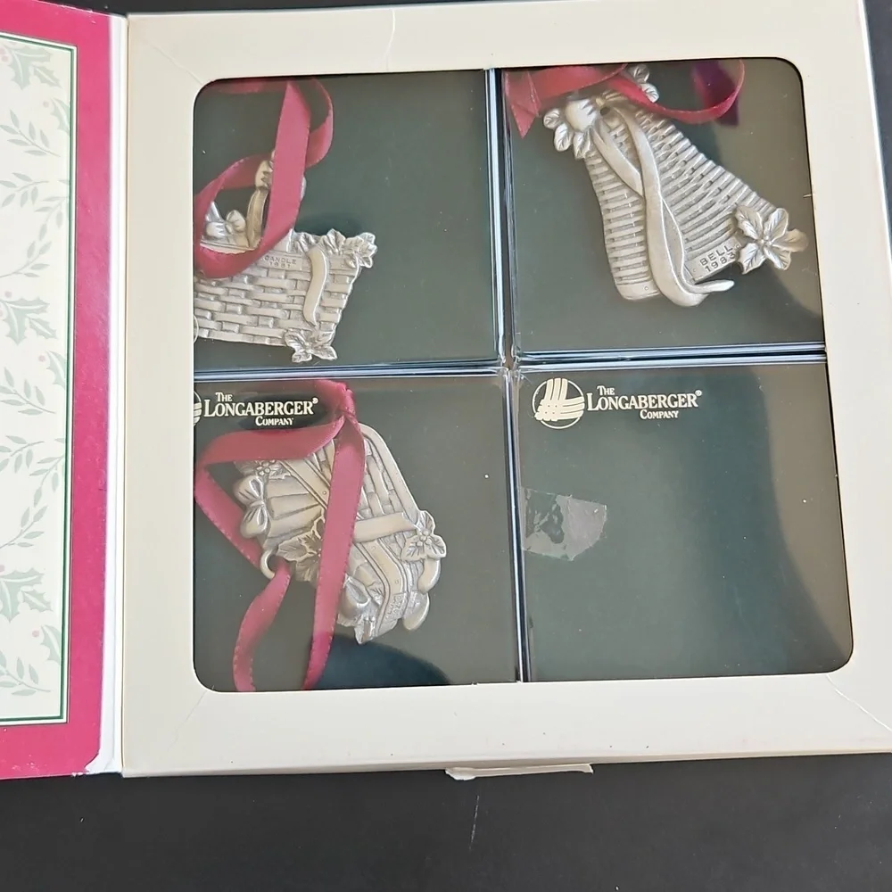 Longaberger 1994 Commemoarative Christmas Basket Ornament Collection In Box